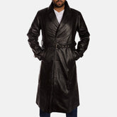 Jovon Black Leather Coat Jacket